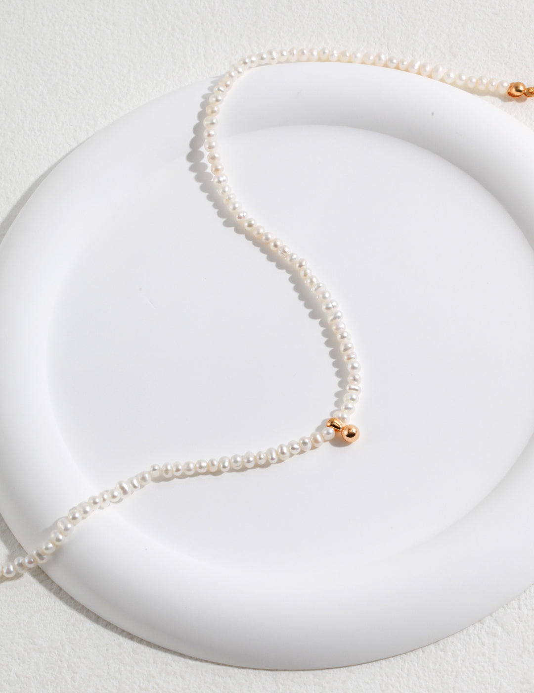 Small Pendant with Potato Pearl Strand Necklace