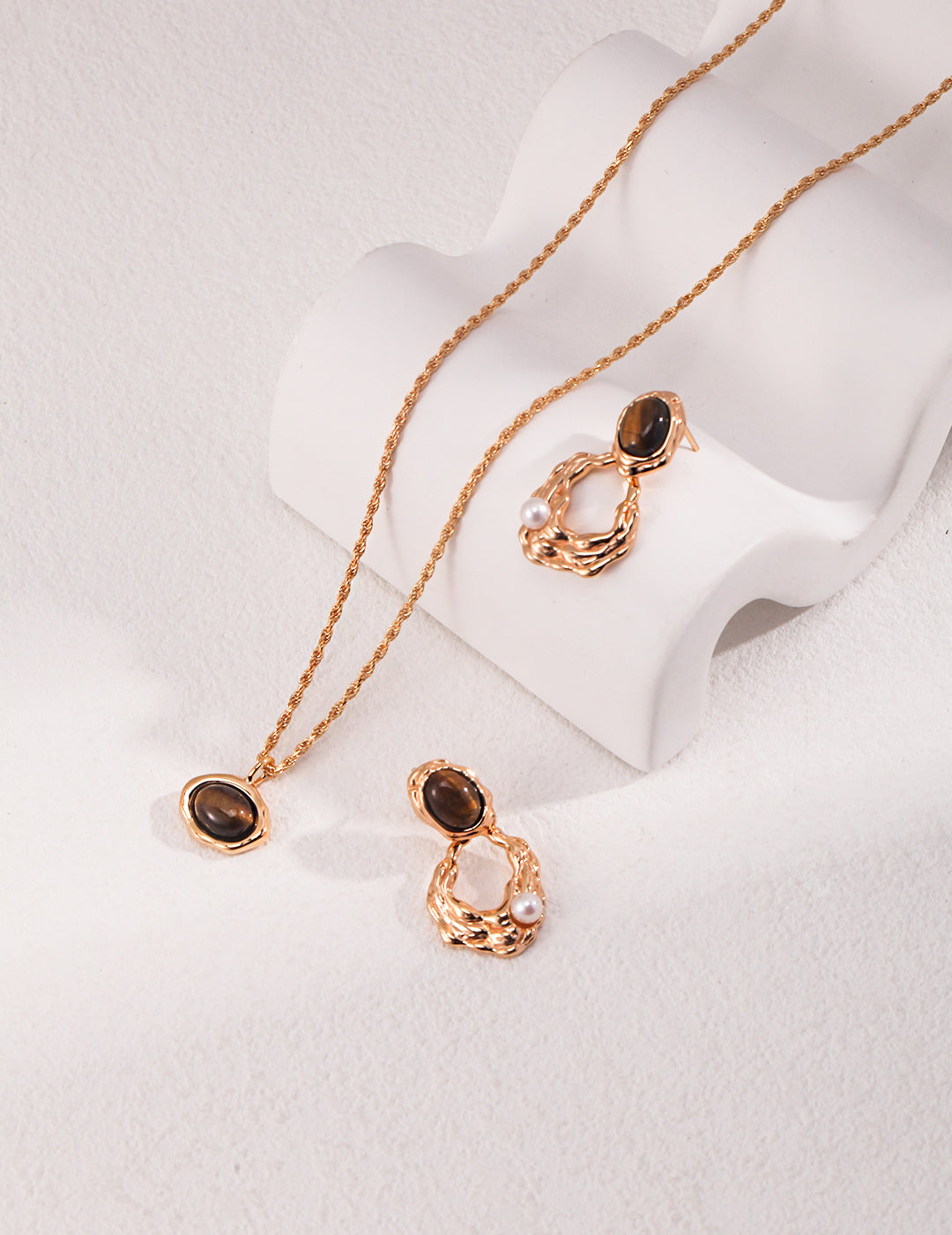 Baroque style opal earrings, silver & gold