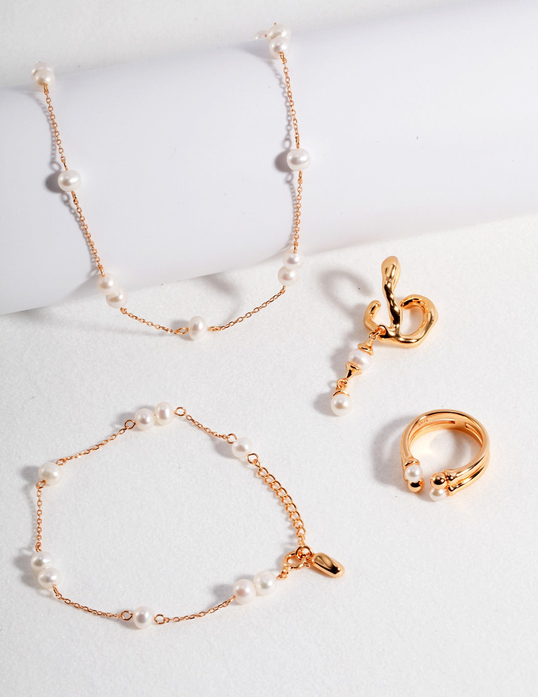 Catherine Pearl Beads Silver Necklace