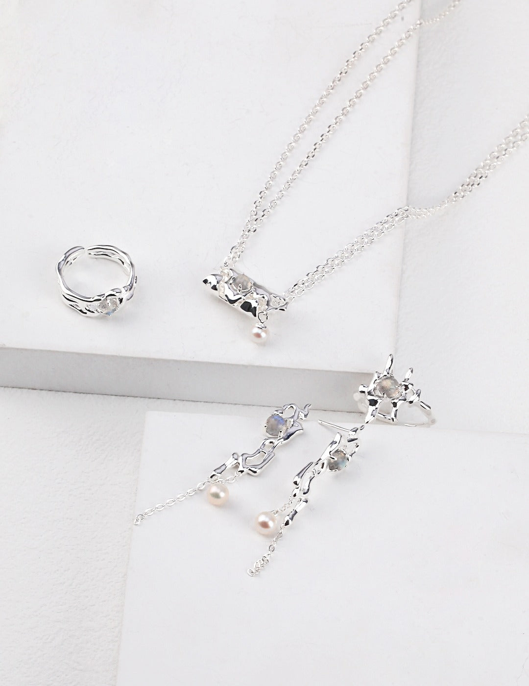 s925 sterling silver moonstone ring moonstone necklace