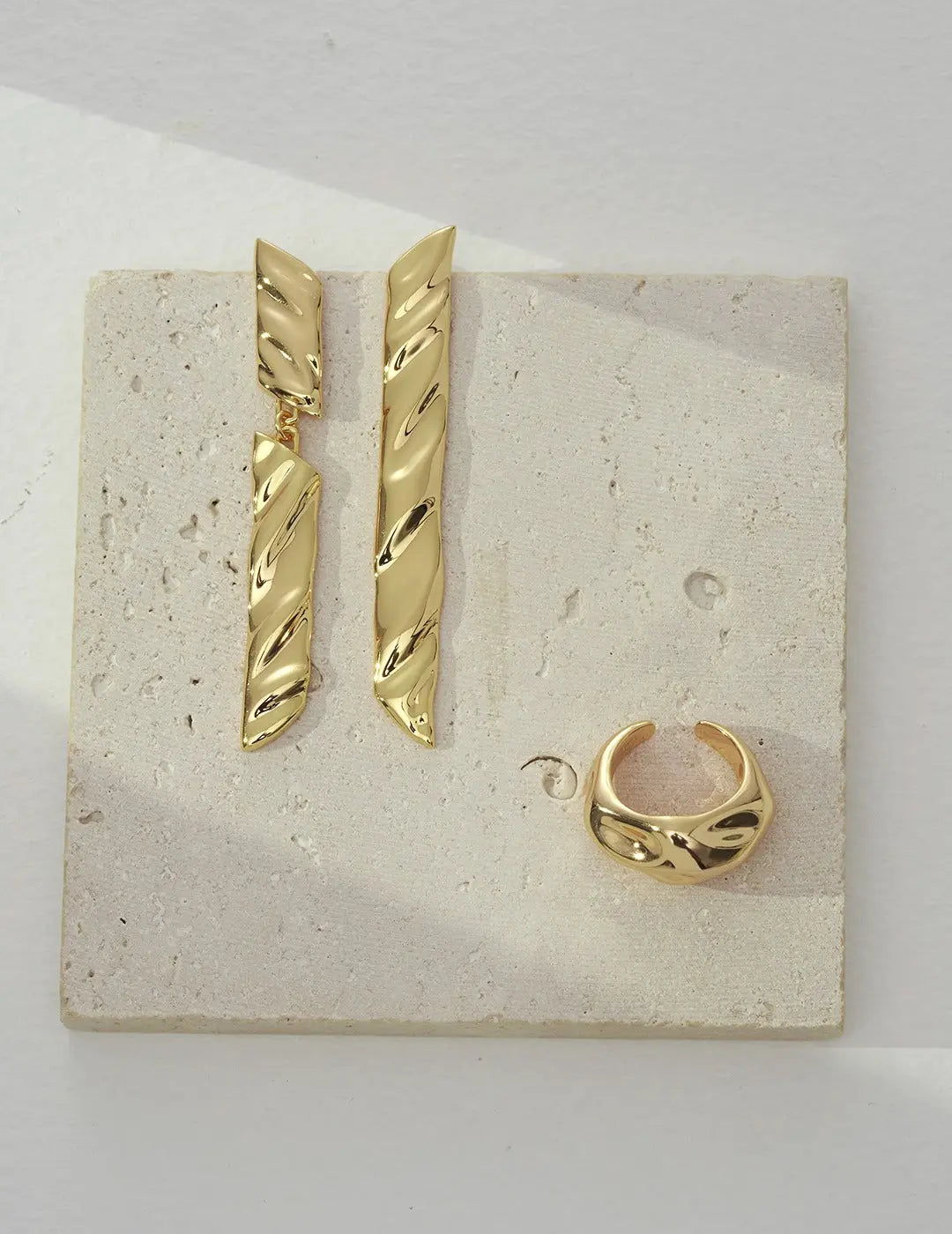 S925 silver in gold vermeil open end ring