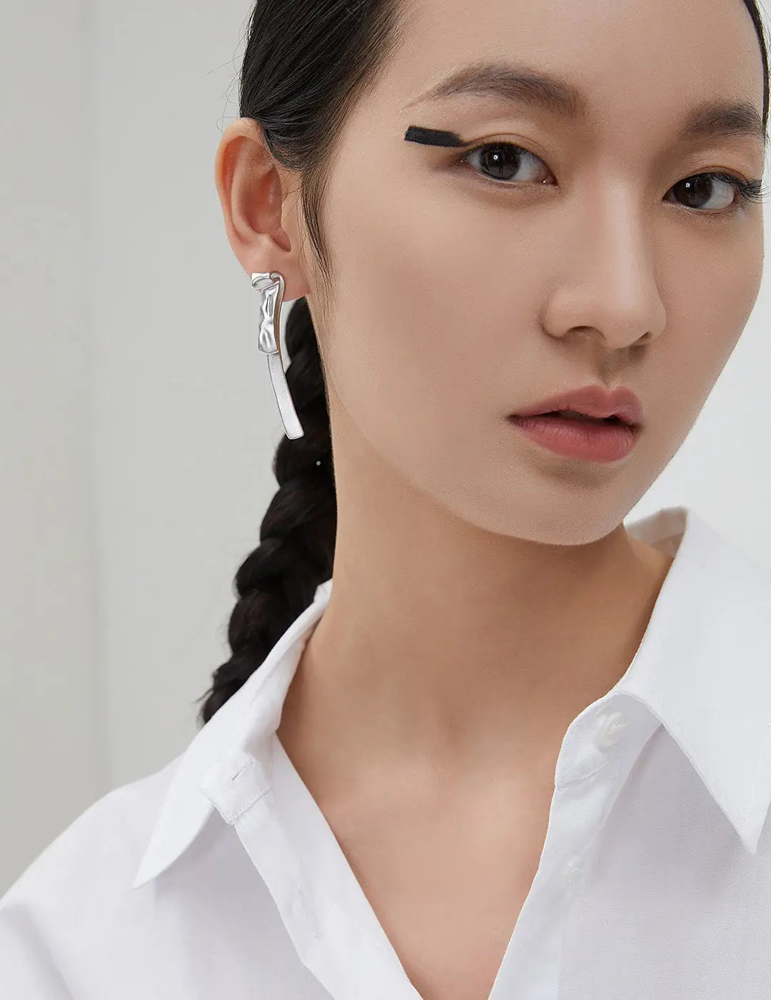 Ernestine Bar Drop Silver Earrings