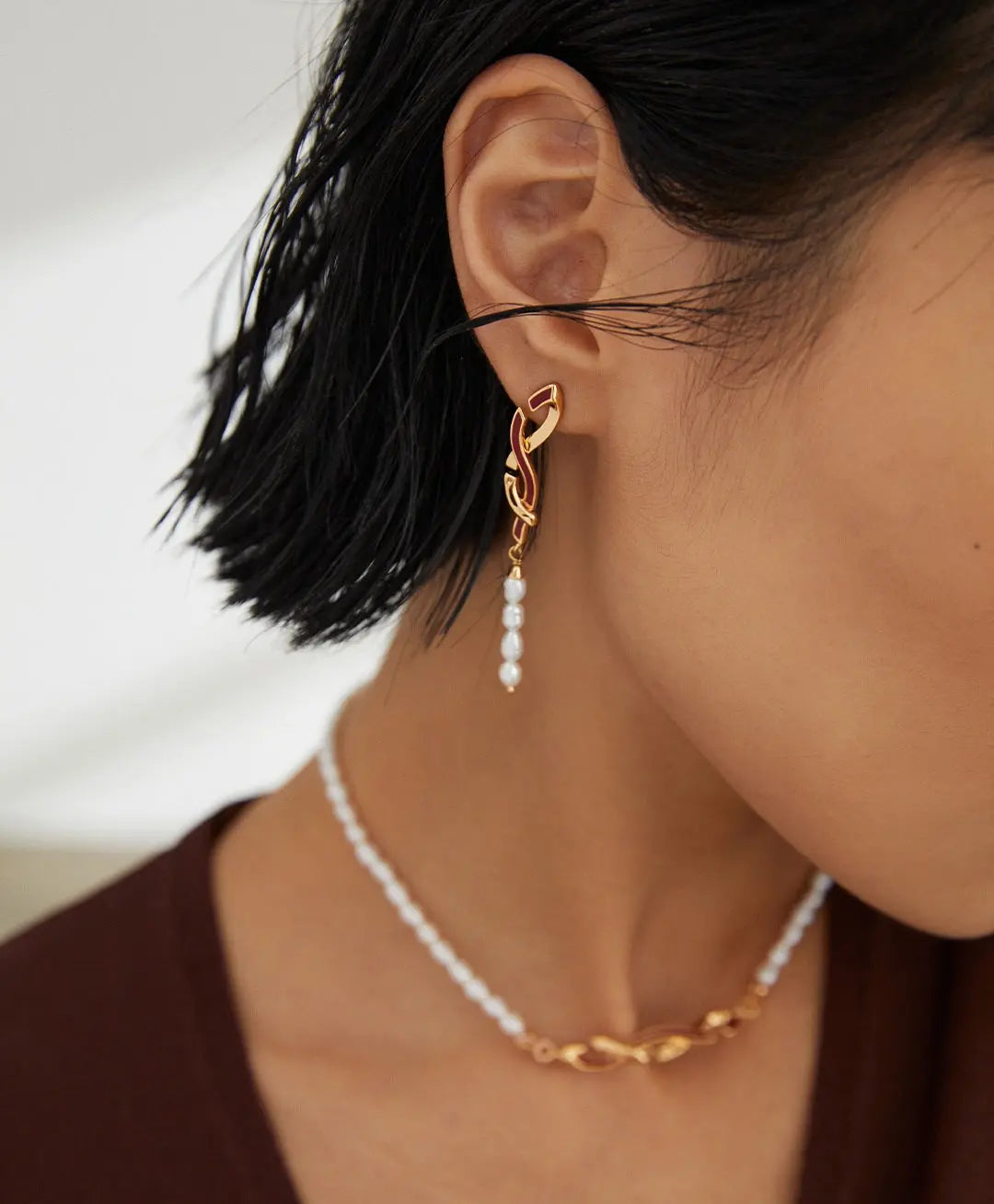 Ribbon Twist Earrings with Pearls & Drip Glaze Craft