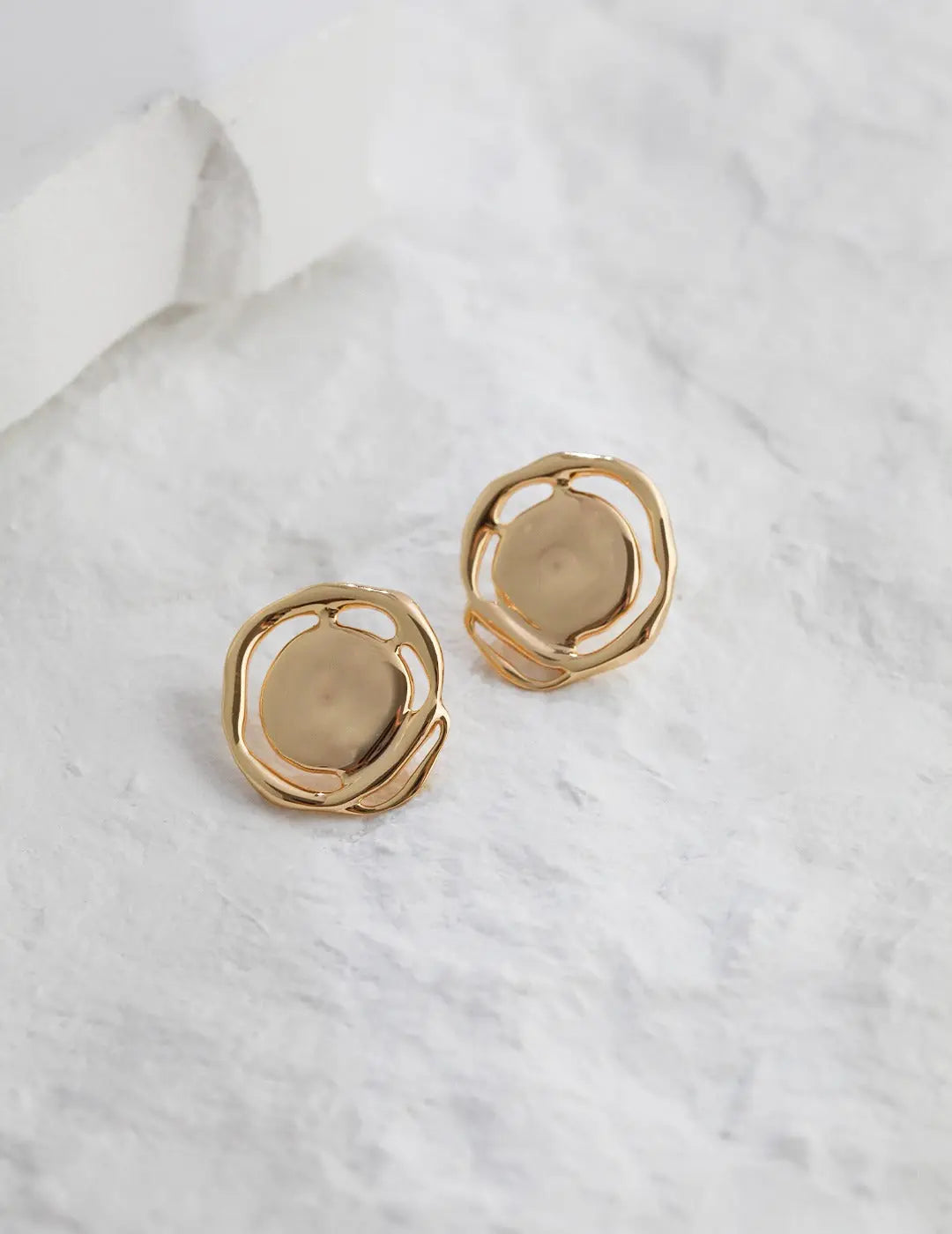 Lucile Irregular Round Stud Earrings