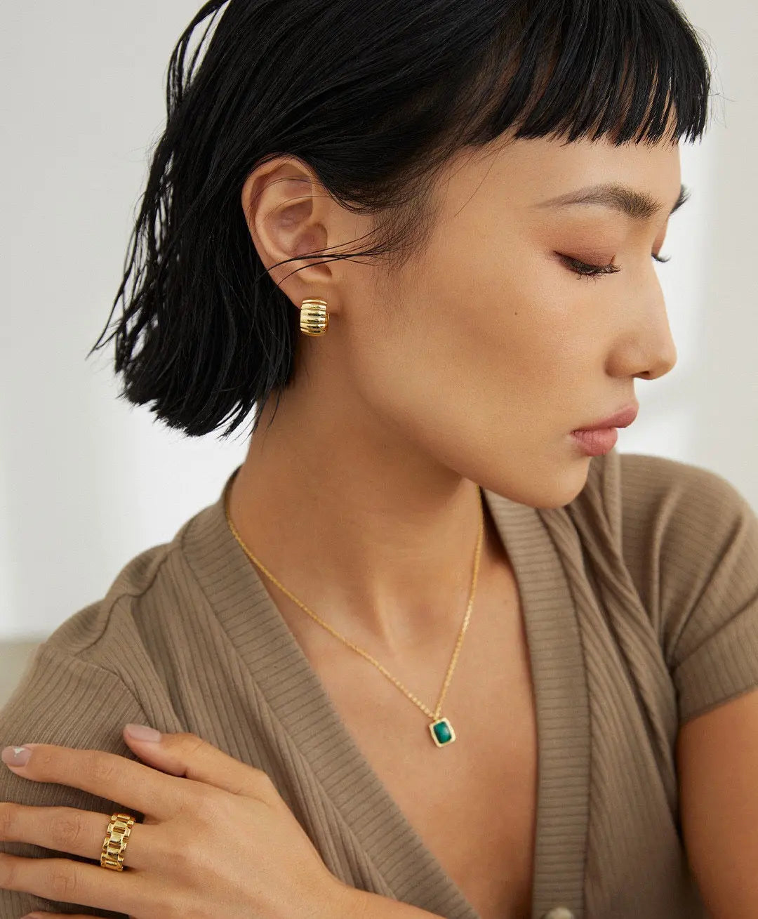 925 silver gold vermeil thick strap open end ring