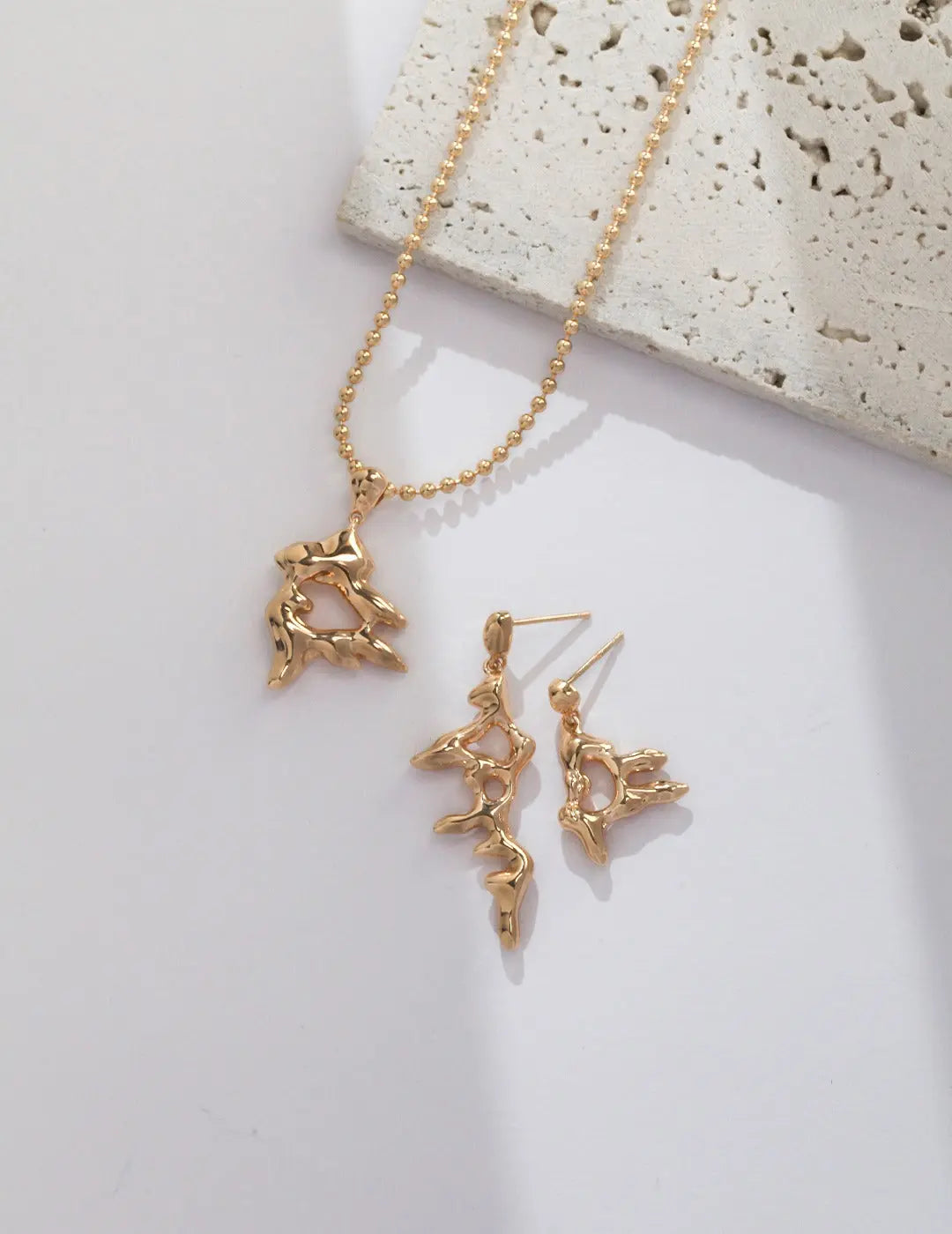 s925 silver in gold vermeil necklace with water splash shaped pendantewelry 925 sterling silver