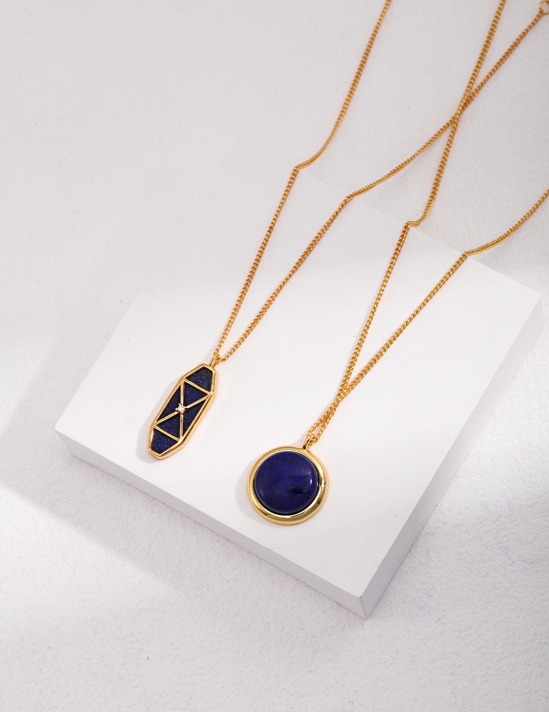 Navy blue golden necklace