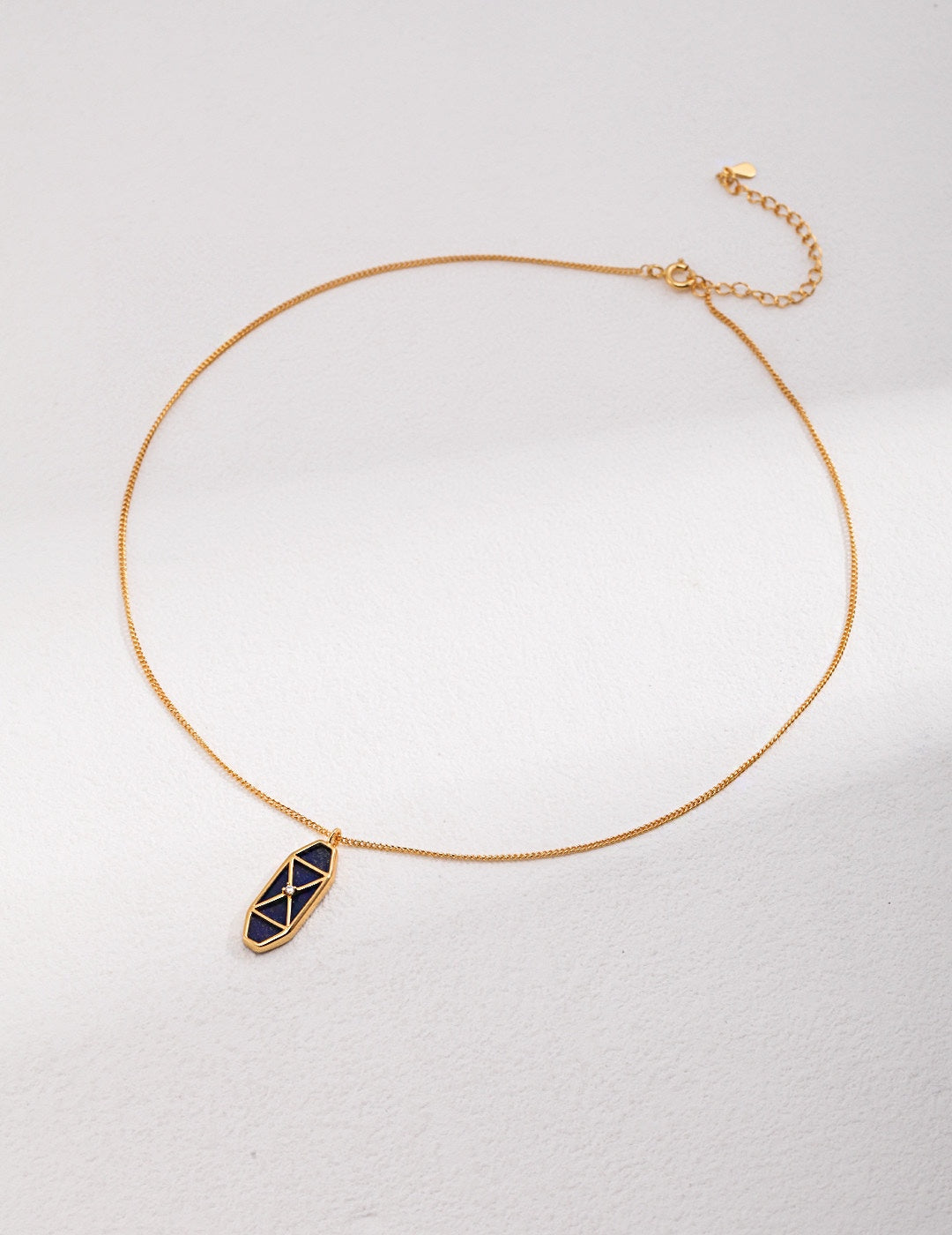 Navy blue golden necklace