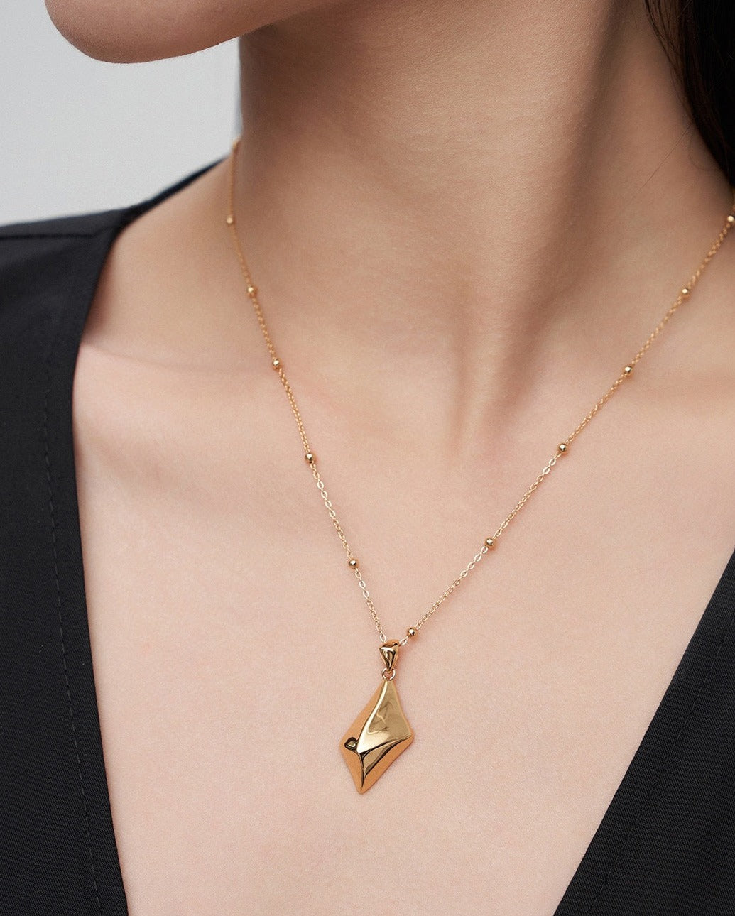 Minimalist pyramid necklace