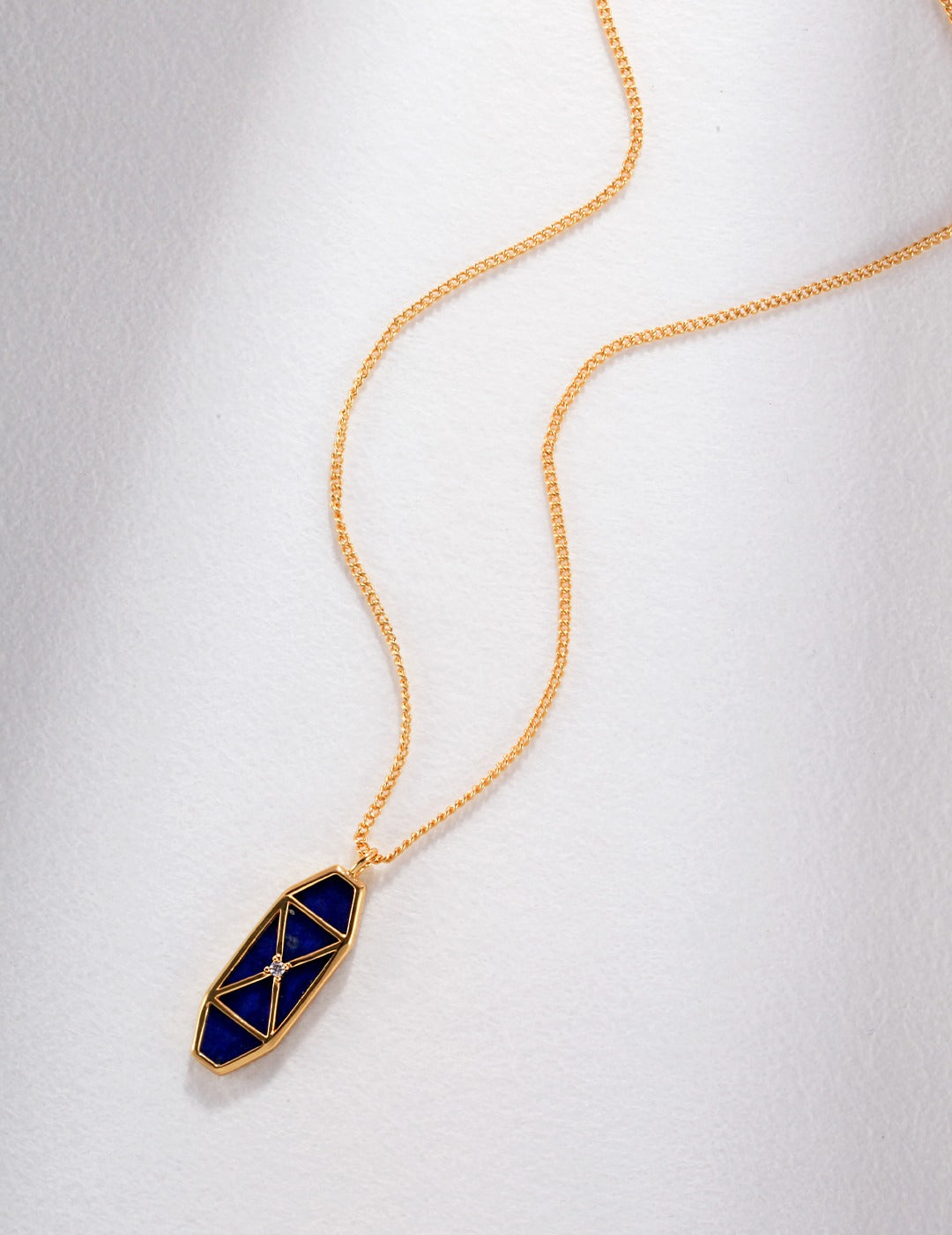 Navy blue golden necklace