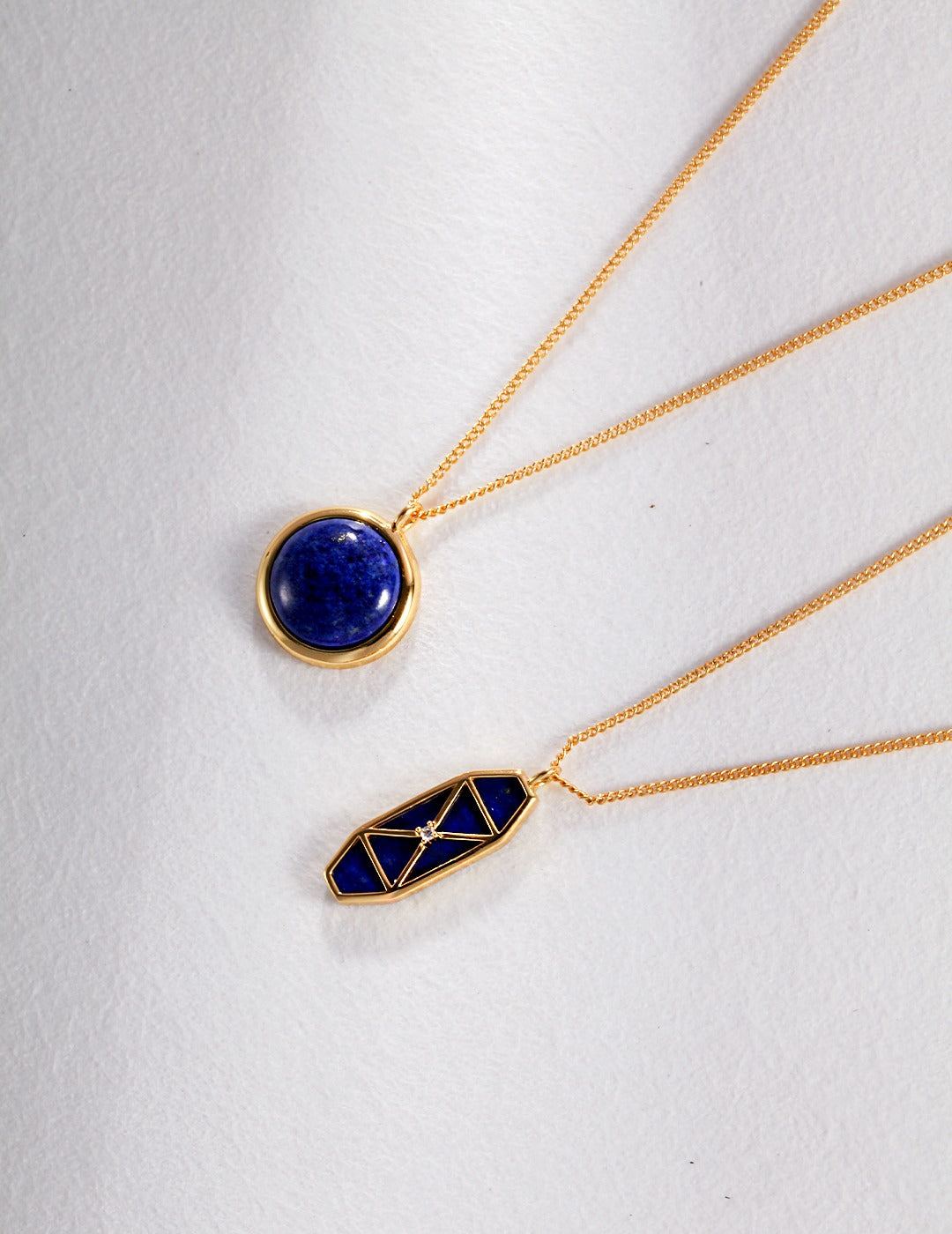 Navy blue golden necklace