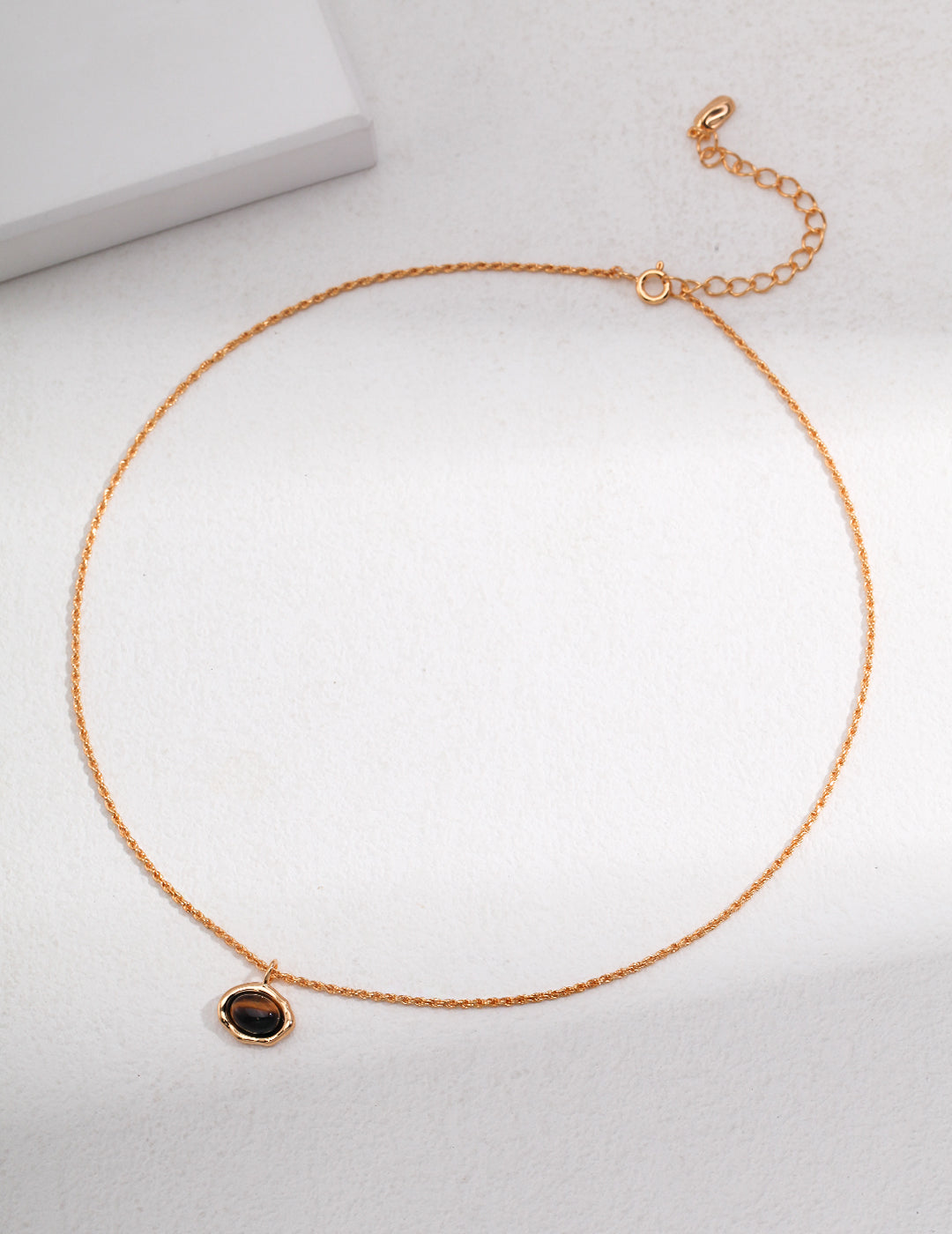 Tiger eye minimalist necklace