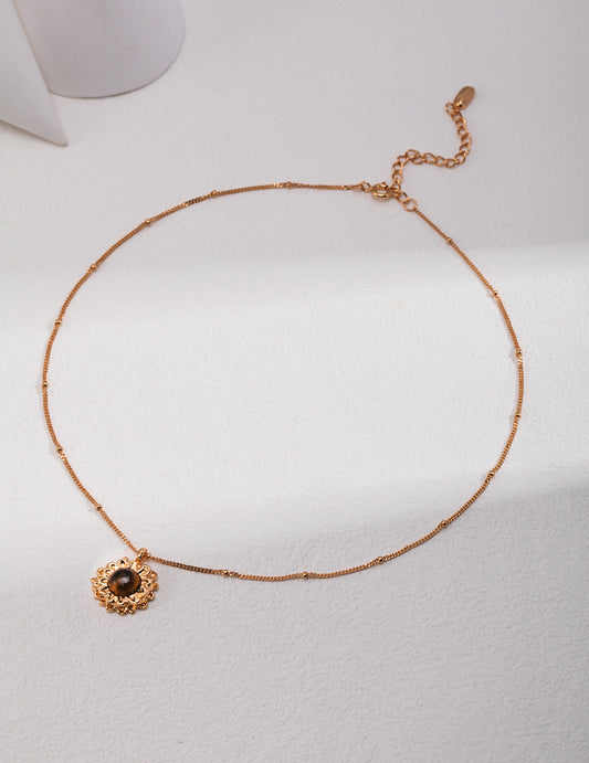 Golden sunflower necklace