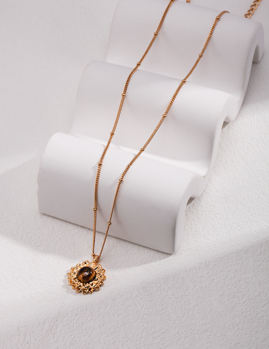 Golden sunflower necklace