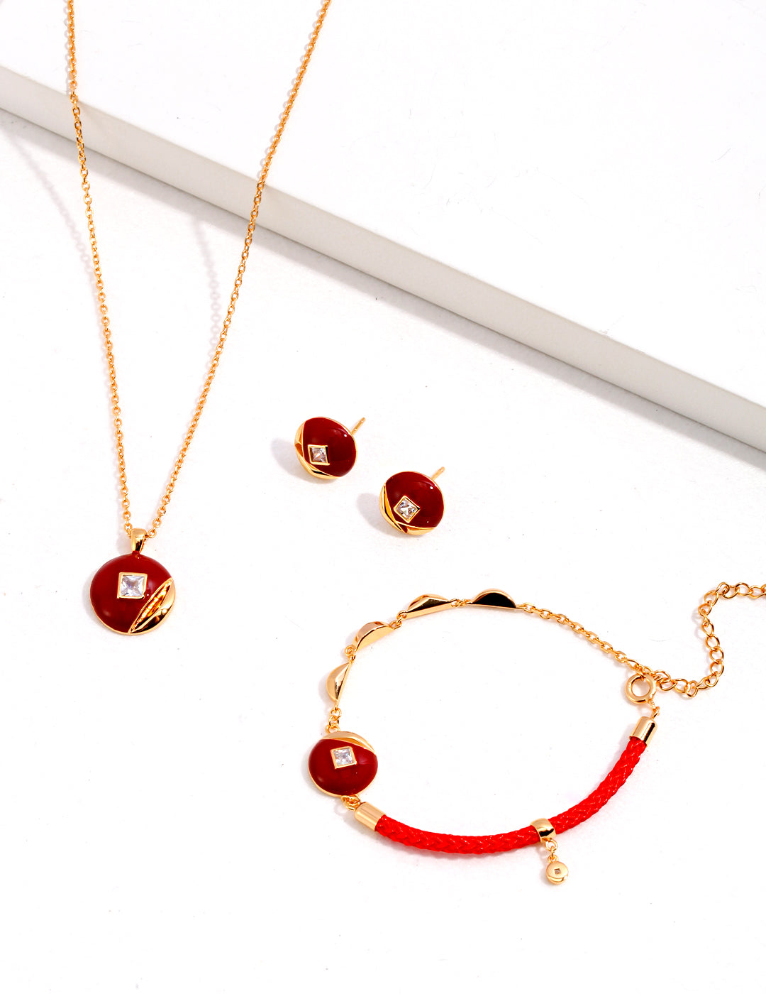 Vintage Circular Gold Earrings with Modern Appeal paired with matching bracelet and neckless