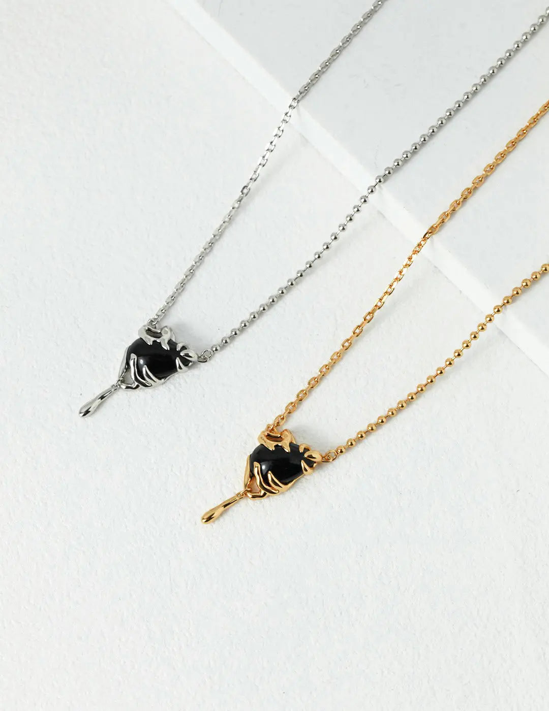 Aceline Black Onyx Silver Necklace