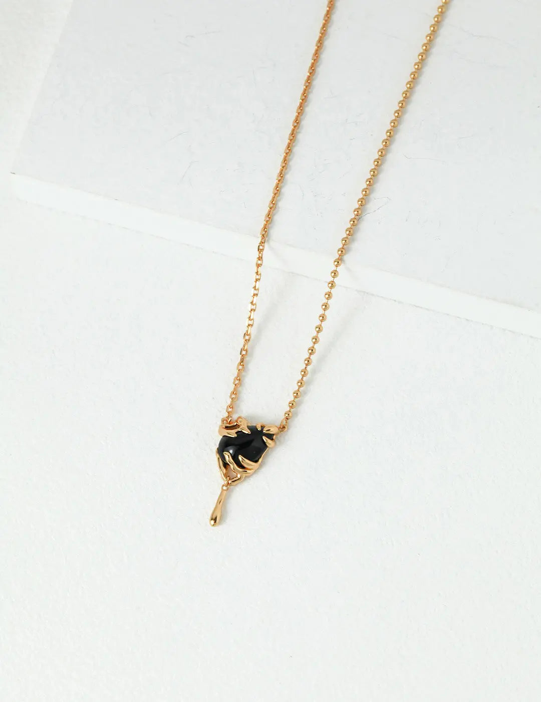 Aceline Black Onyx Silver Necklace