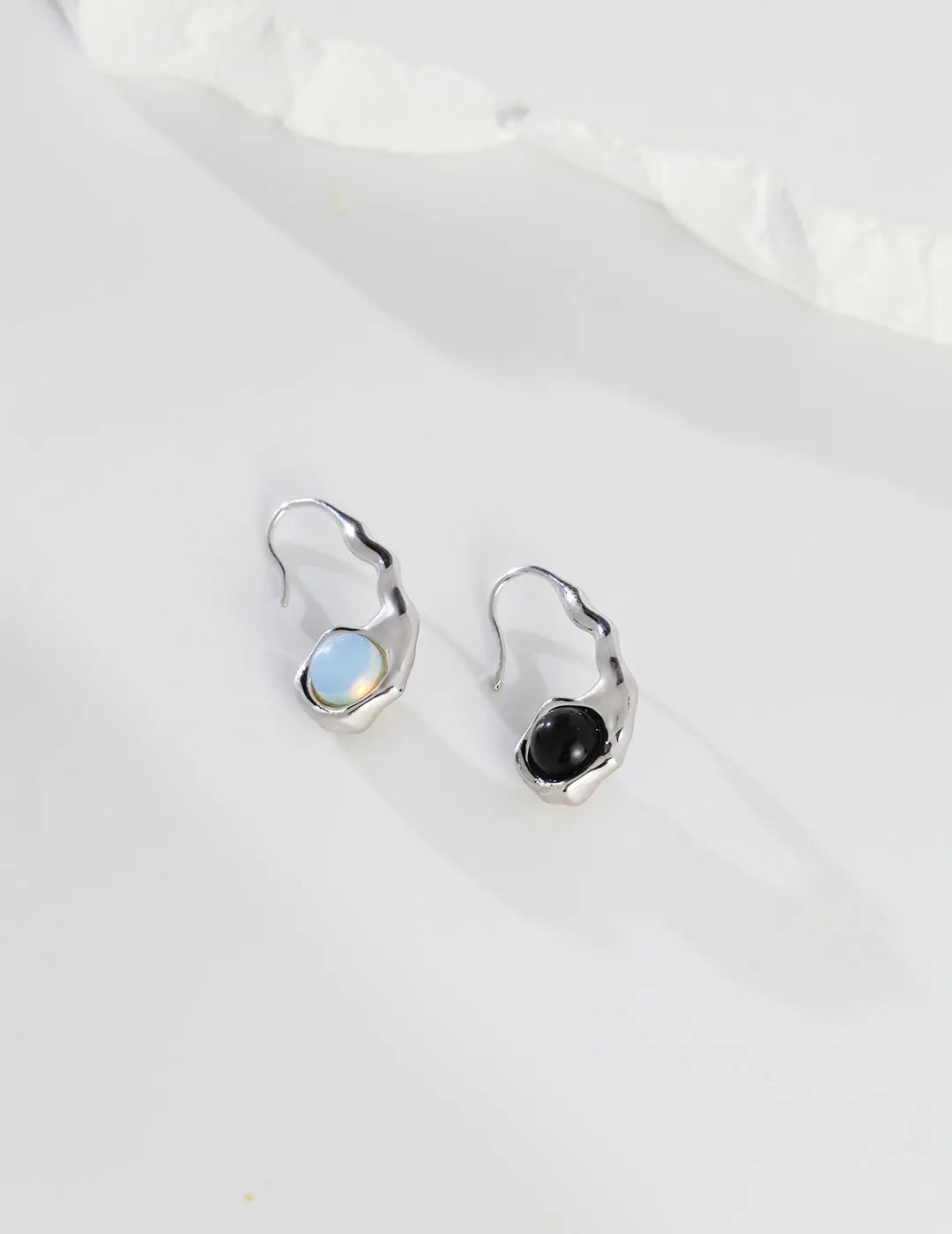 S925 silver earrings with Opal stone Agate Stone 