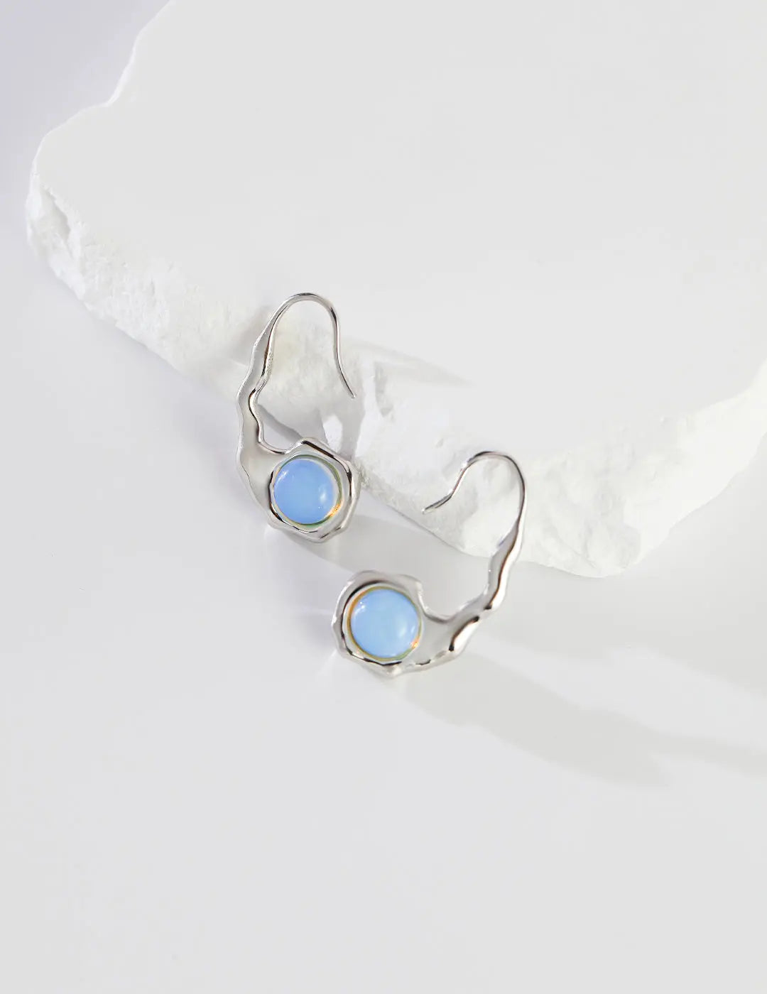 S925 silver earrings with Opal stone Agate Stone 