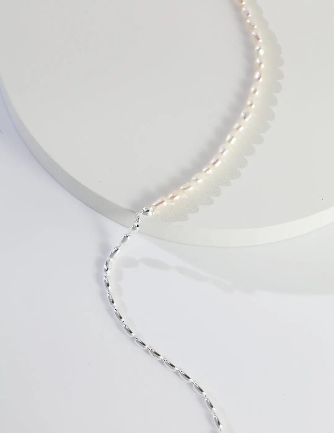 s925 silver rice Pearl Silver Necklace