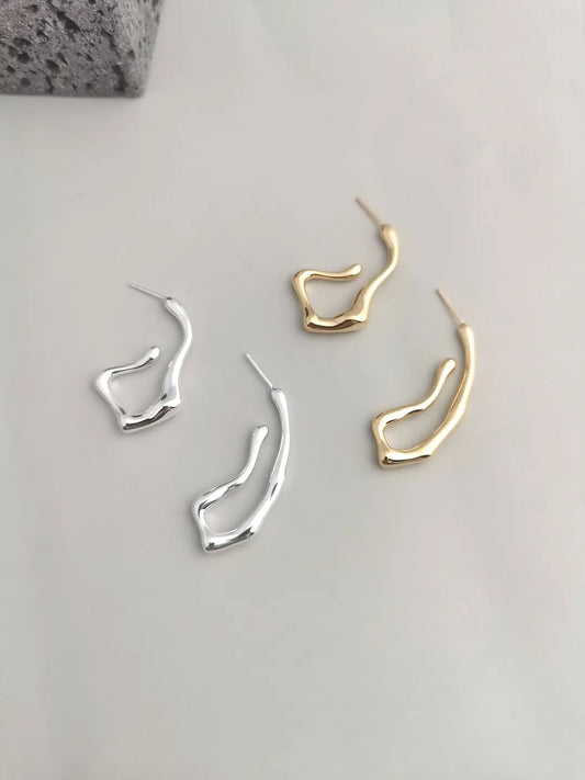 6 shape S925 silver with 18k gold vermeil earrings 