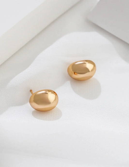 Gold vermeil Sterling silver bean earrings